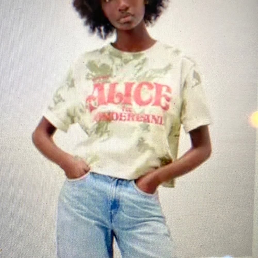 Zara Alice in Wonderland Tie Dye Tee